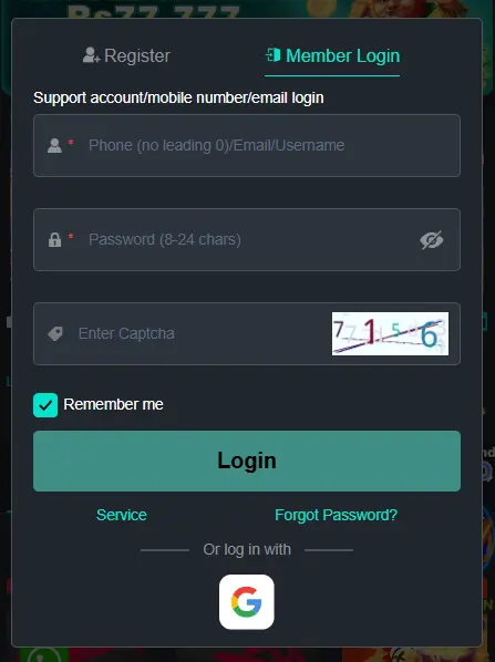 PK116 Game Login
